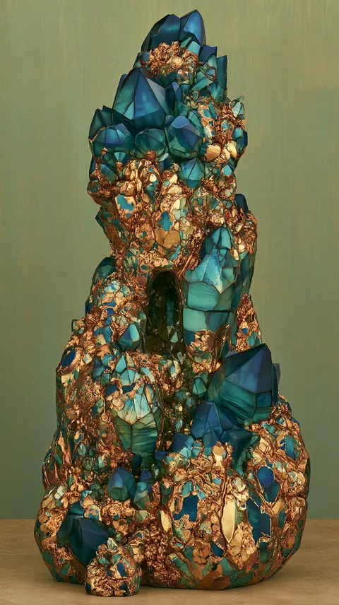 纸山的层次 · 竖幅 / Small layered sculptural landscape rises in three distinct contours · Portrait