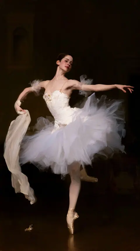 舞者的停拍 · 竖幅 / Adult dancer pauses in a balanced standing pose · Portrait