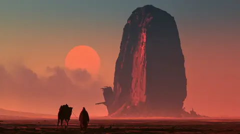The Traveler and the Desert Tower